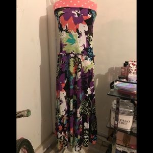 Floral strapless dress